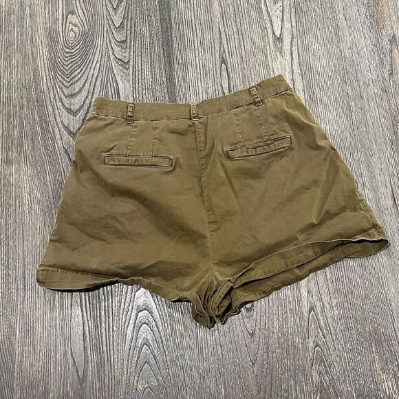 Anthropologie Kelyn Pleated City Shorts High Rise Relaxed Fit Moss Green Size 2 - Picture 6 of 6